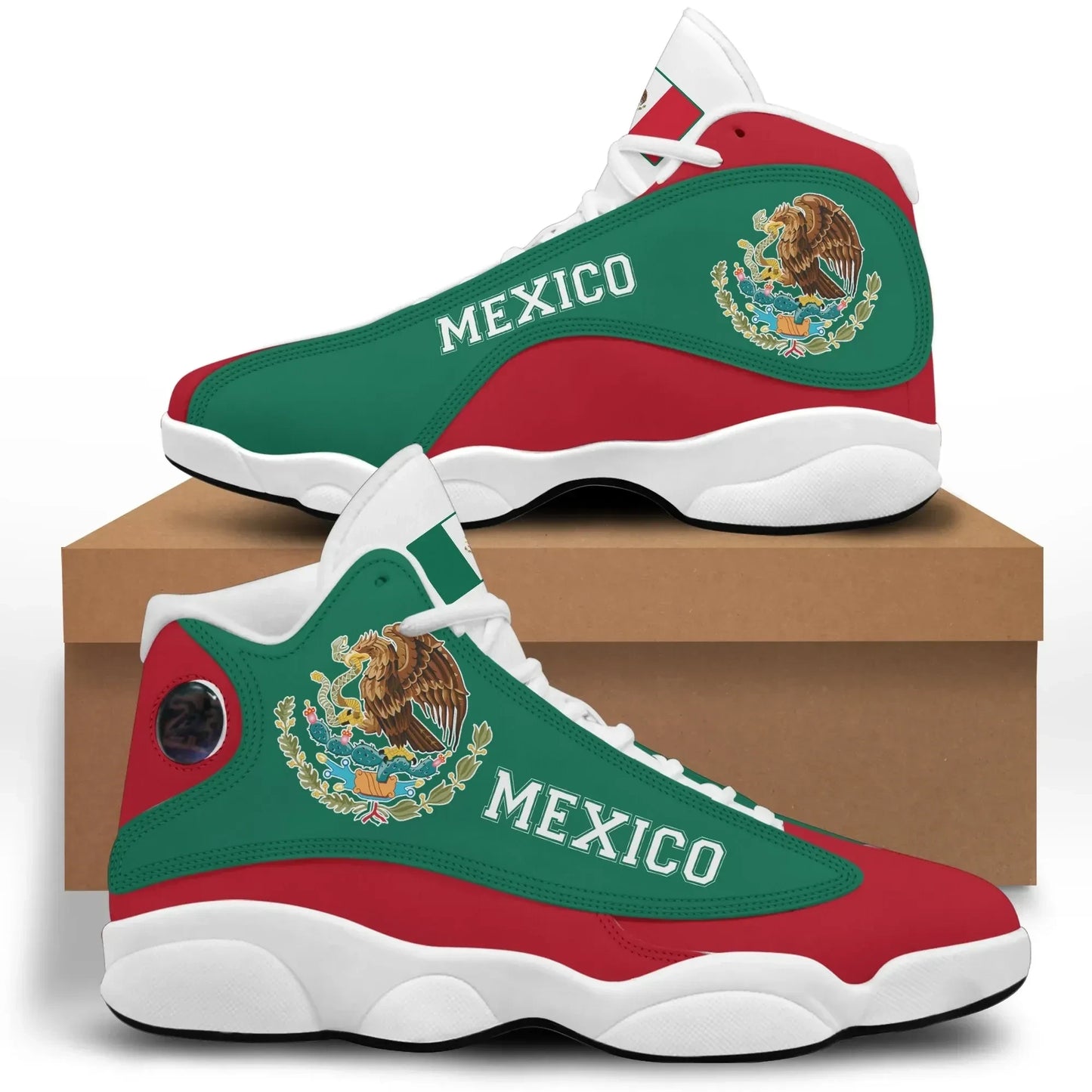 Mexico High Top Sneakers Shoes Women's Men's Coat Of Arms