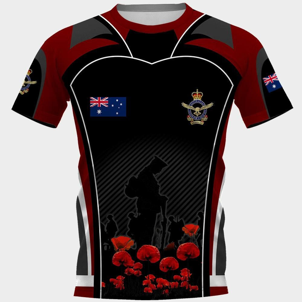 Anzac T Shirt Red Puppy Anzac Remembrance Day Lest We Forget 21