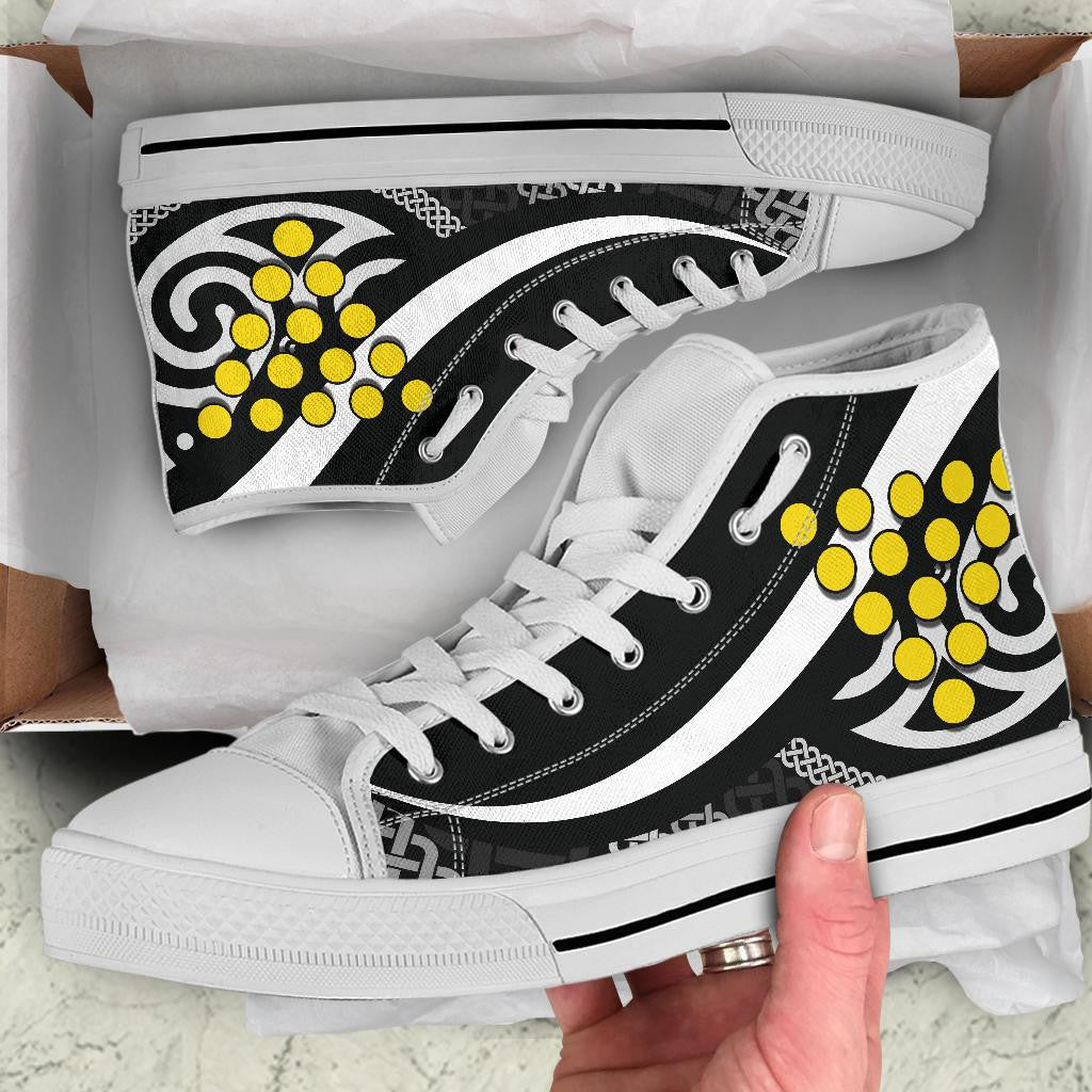 Cornwall Celtic High Top Shoe Cornish Flag With Celtic Knot