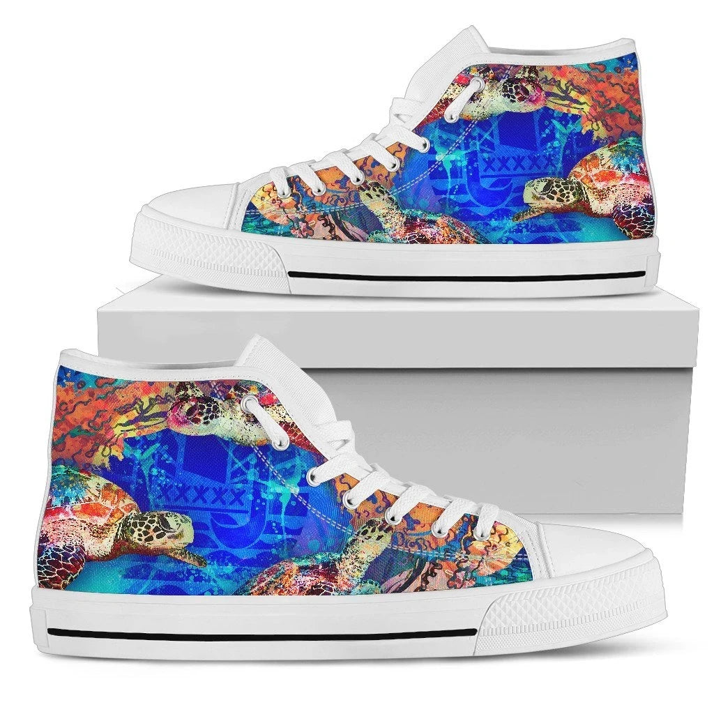 Tahiti Polynesian High Top Shoes Coral Treasure