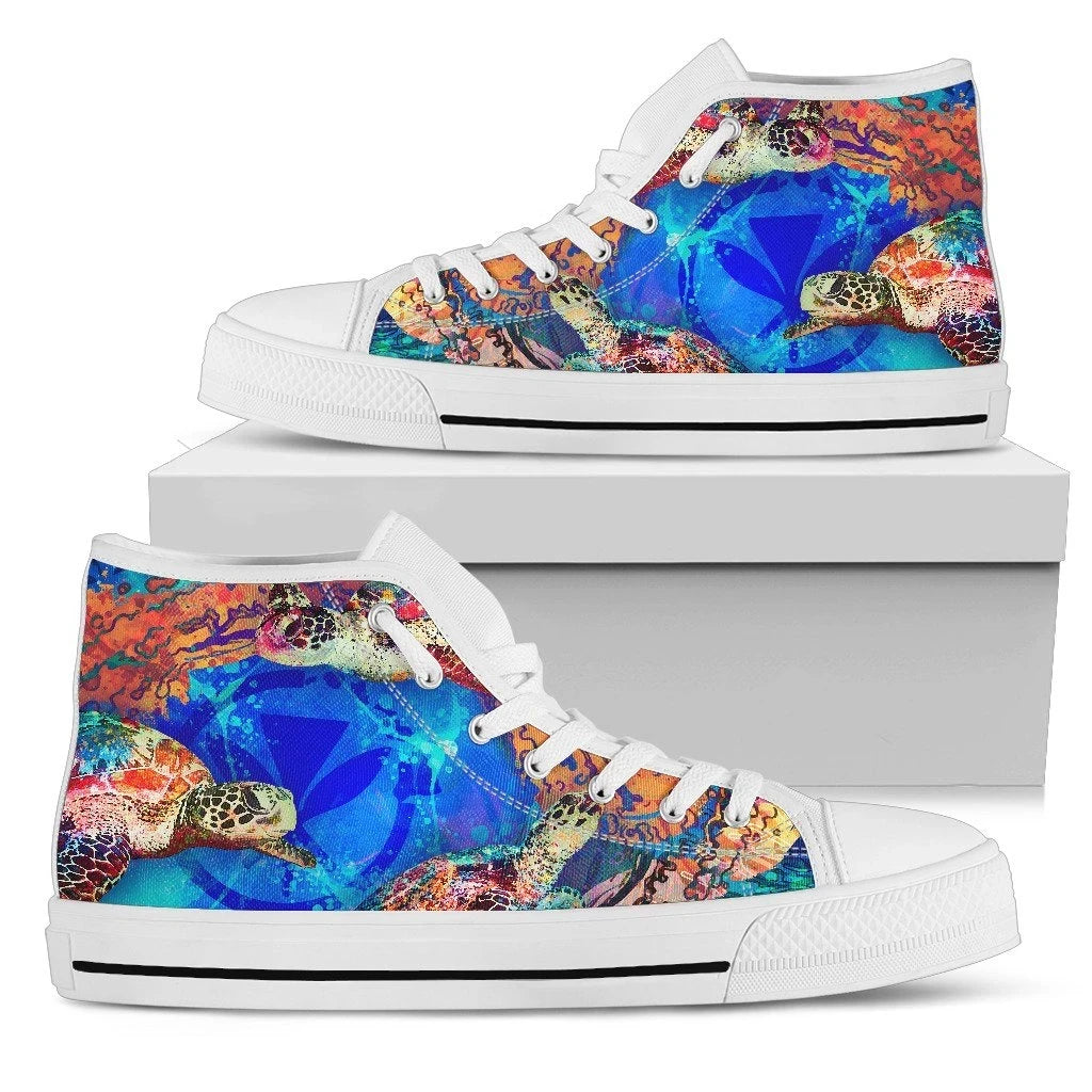 Polynesian Hawaii High Top Shoes Coral Treasure