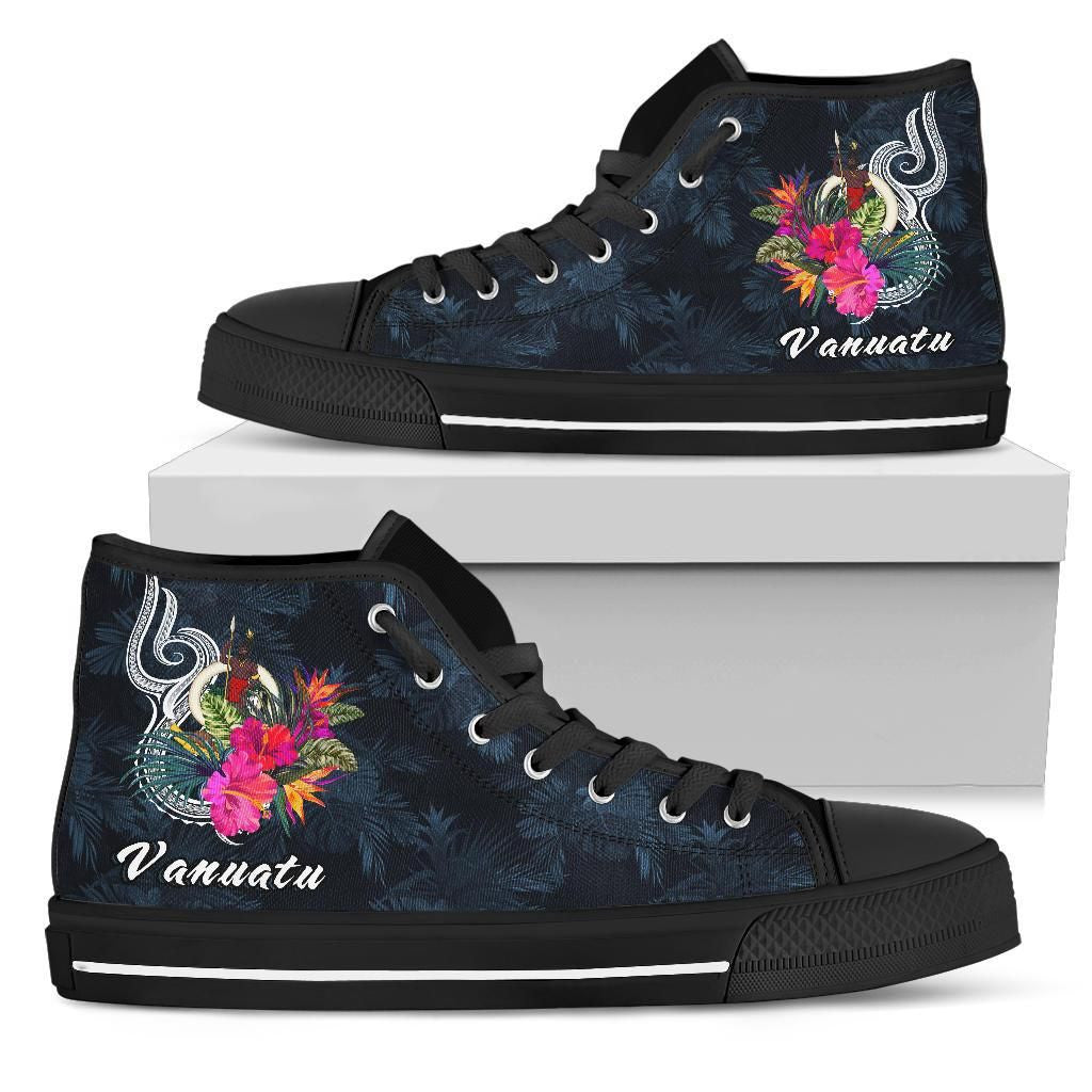 Vanuatu Polynesian High Top Shoe Tropical Flower