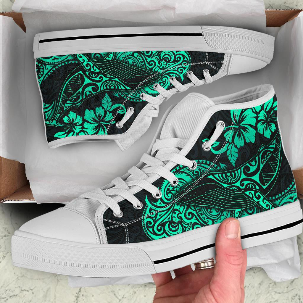 Polynesian Hawaii High Top Polynesian Turquoise Humpback Whale