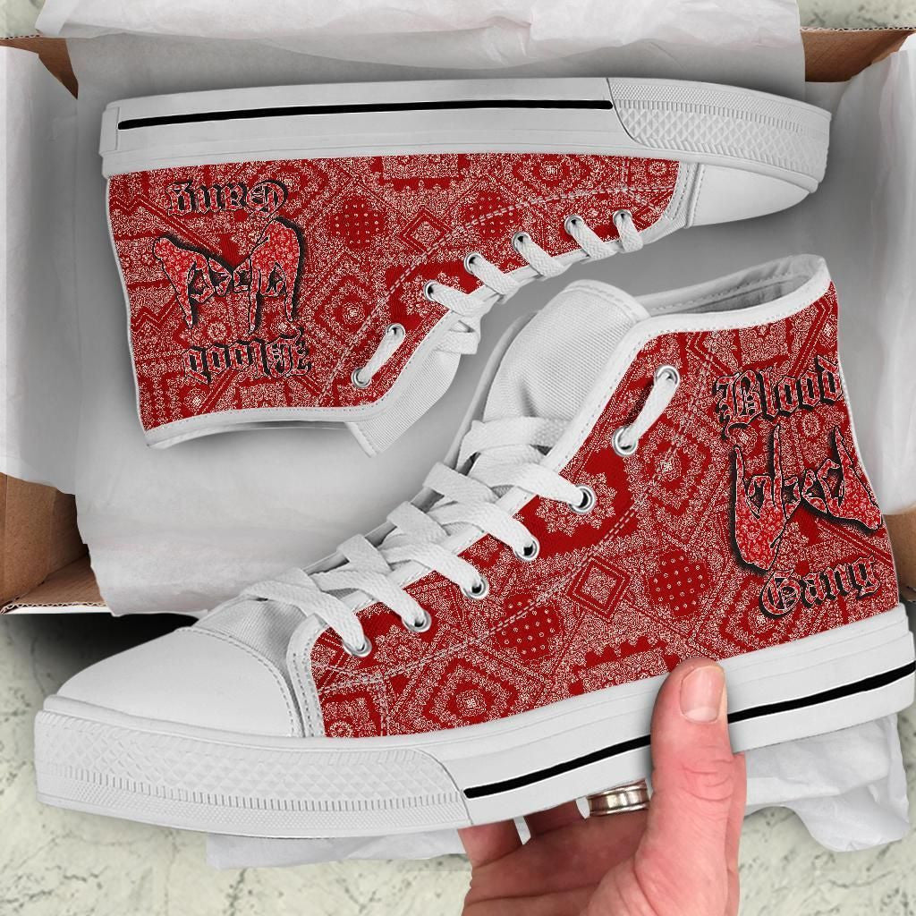 Blood Gang High Top Shoe Red Paisley