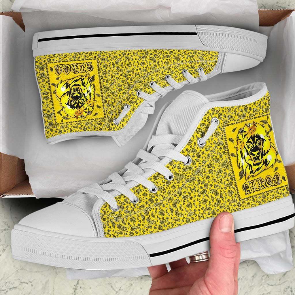 Latin Kings Lion High Top Shoe Yellow Bandana