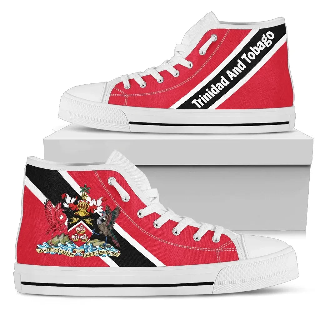 Trinidad And Tobago High Top Shoe Coat Of Arms