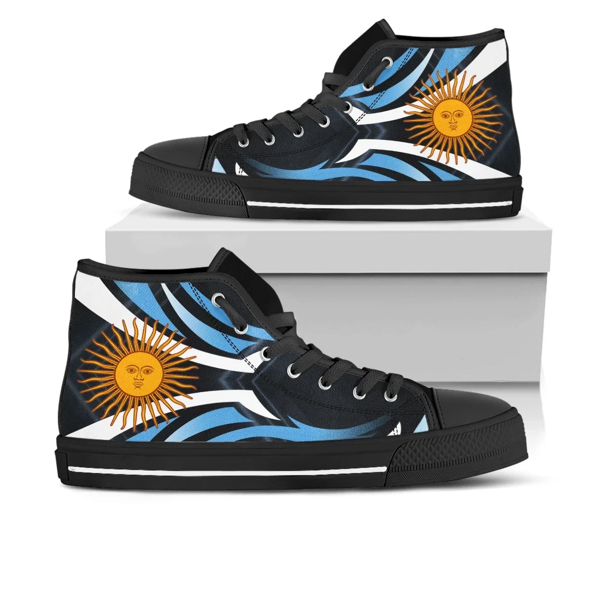 Argentina High Top Shoes Flag Color Line Style
