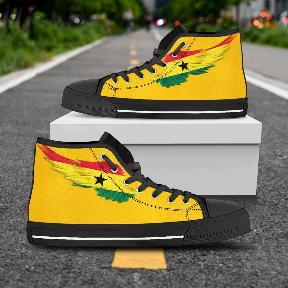 Ghana High Top Shoe Wing Flag