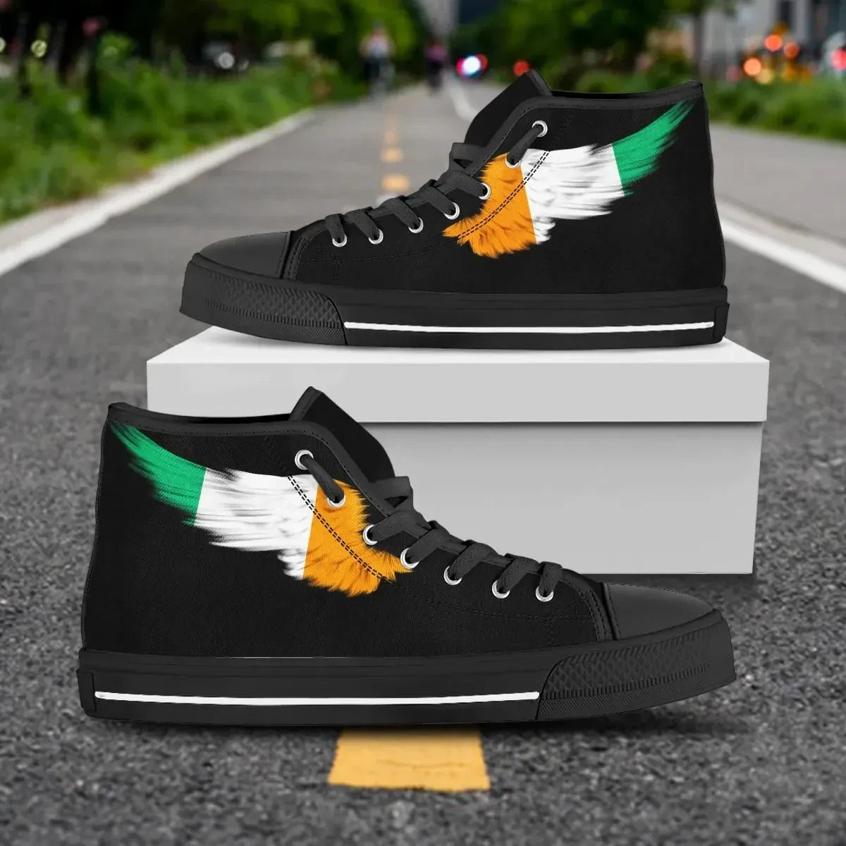 Ivory Coast Co_Te D'Ivoire Black High Top Shoe Wing Flag