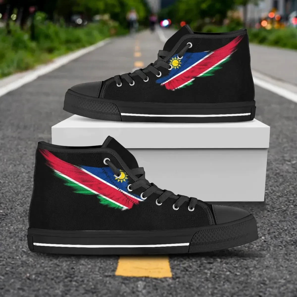 Namibia Black High Top Shoe Wing Flag