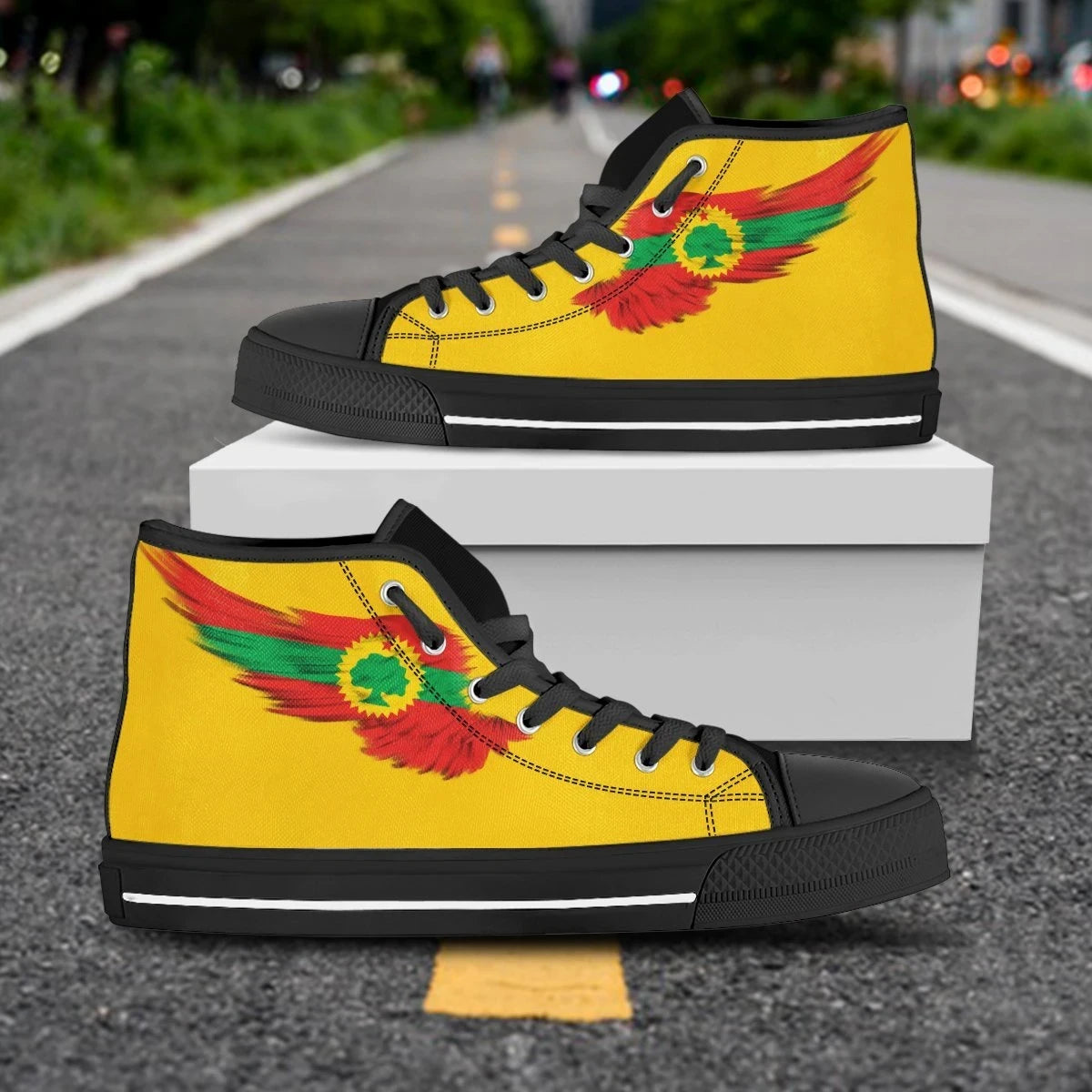 Oromia Yellow High Top Shoe Wing Flag