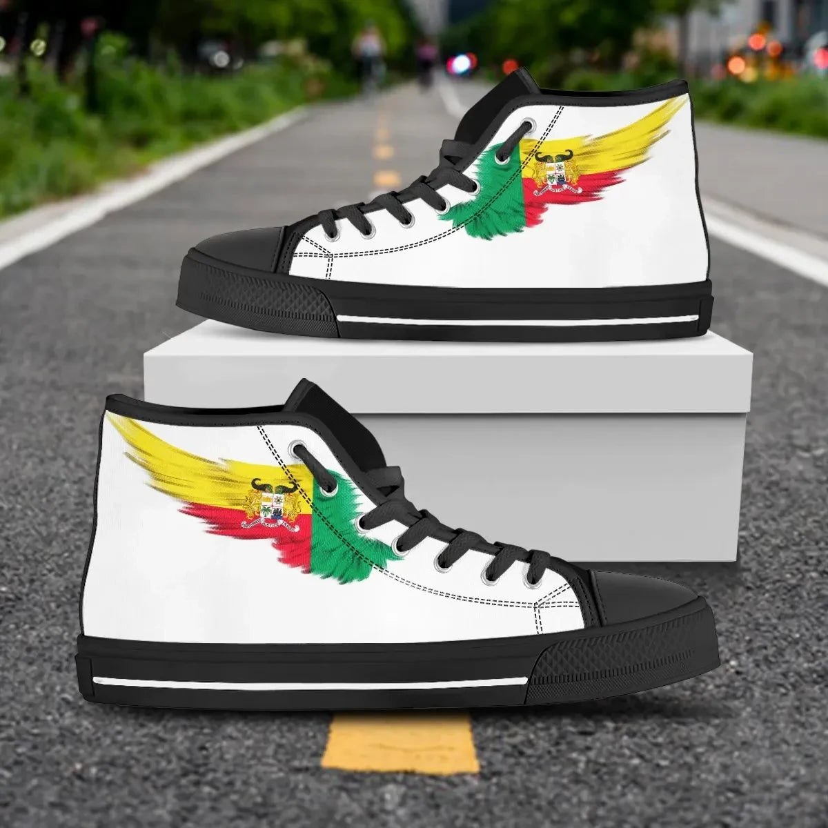 Benin High Top Shoe Wing Flag