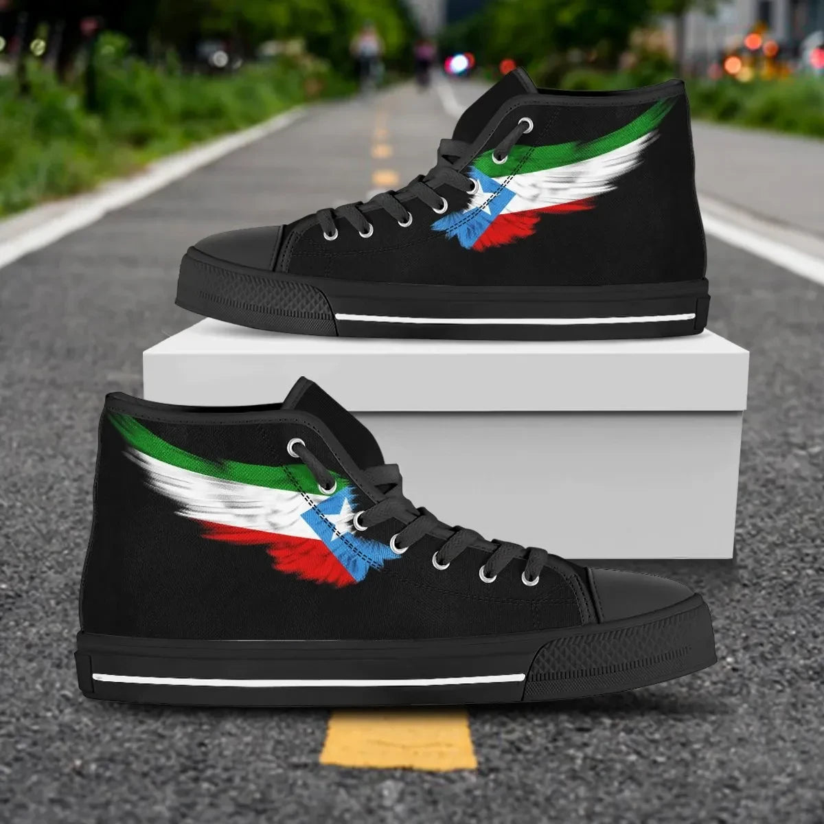 Somali Black High Top Shoe Wing Flag