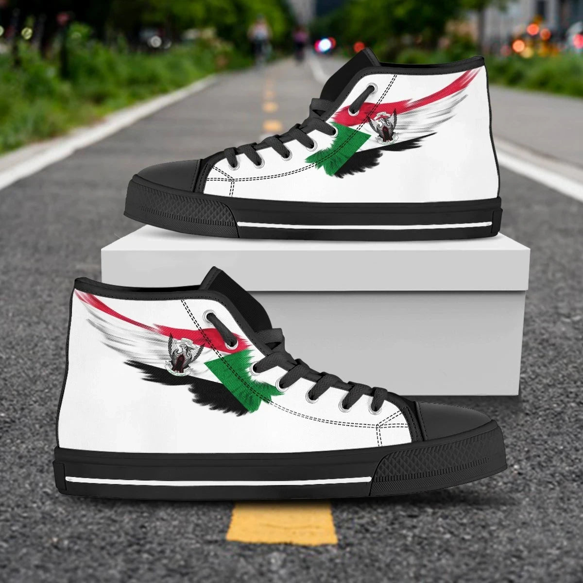 Sudan High Top Shoe Wing Flag