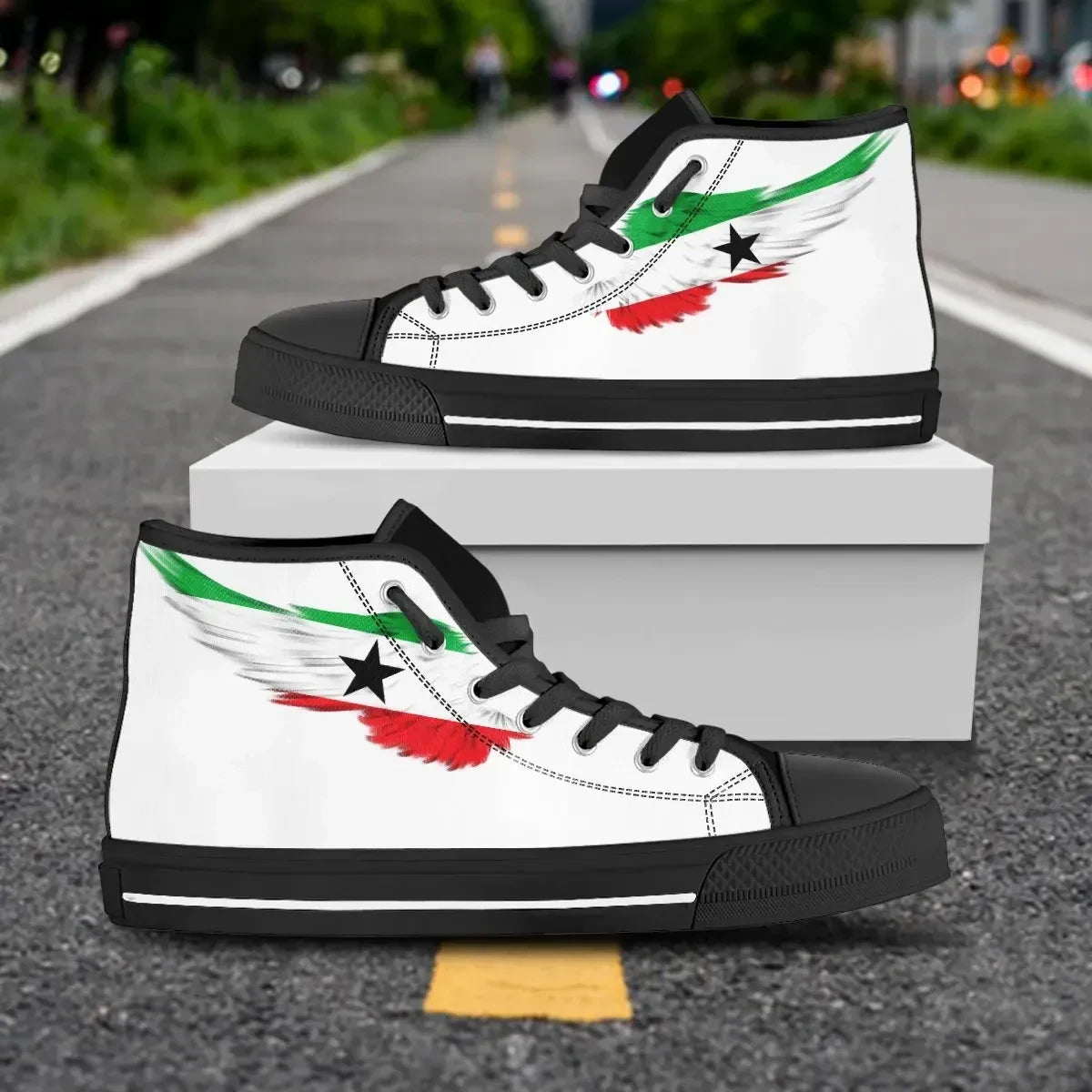 Gambela Region High Top Shoe Wing Flag White