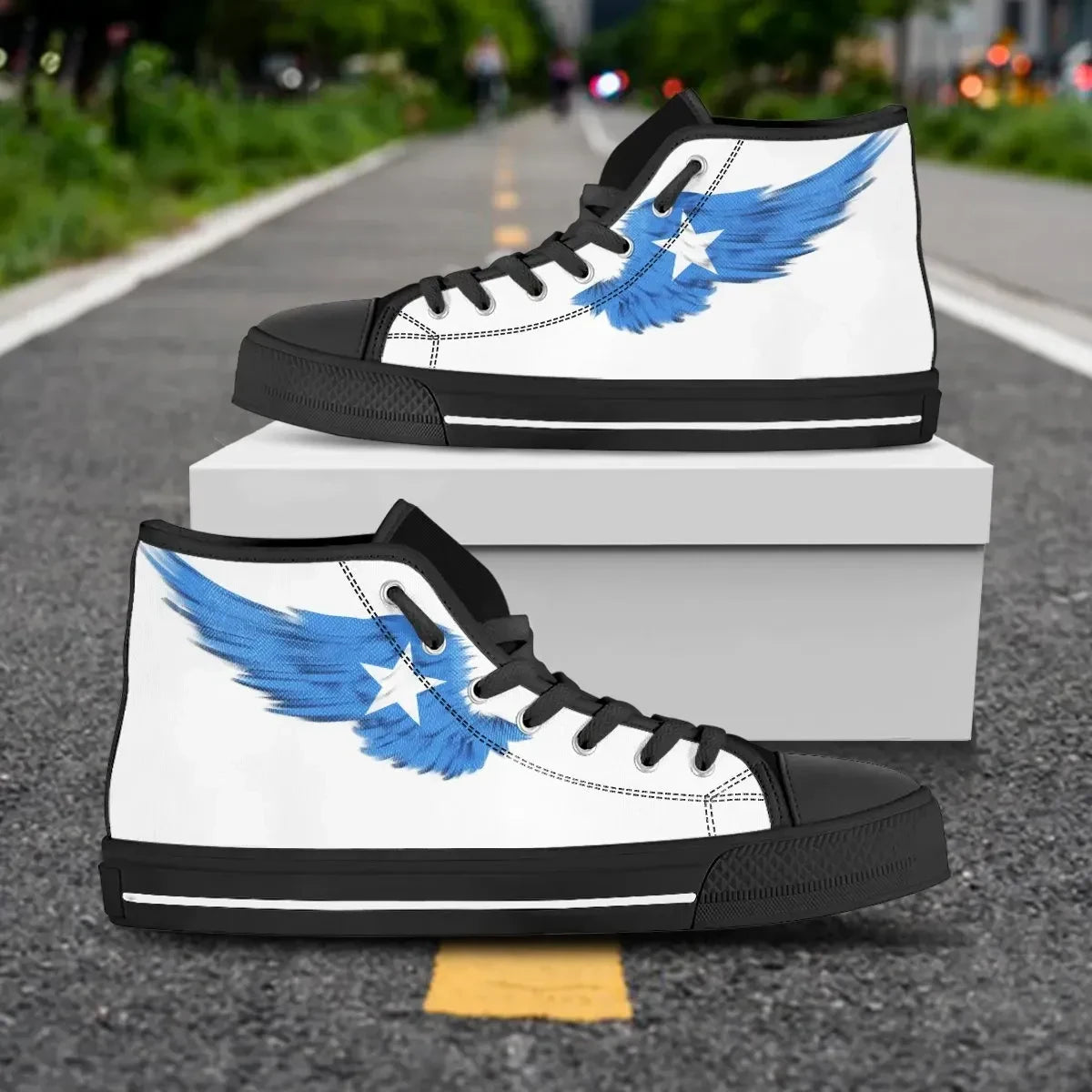 Somalia White High Top Shoe Wing Flag