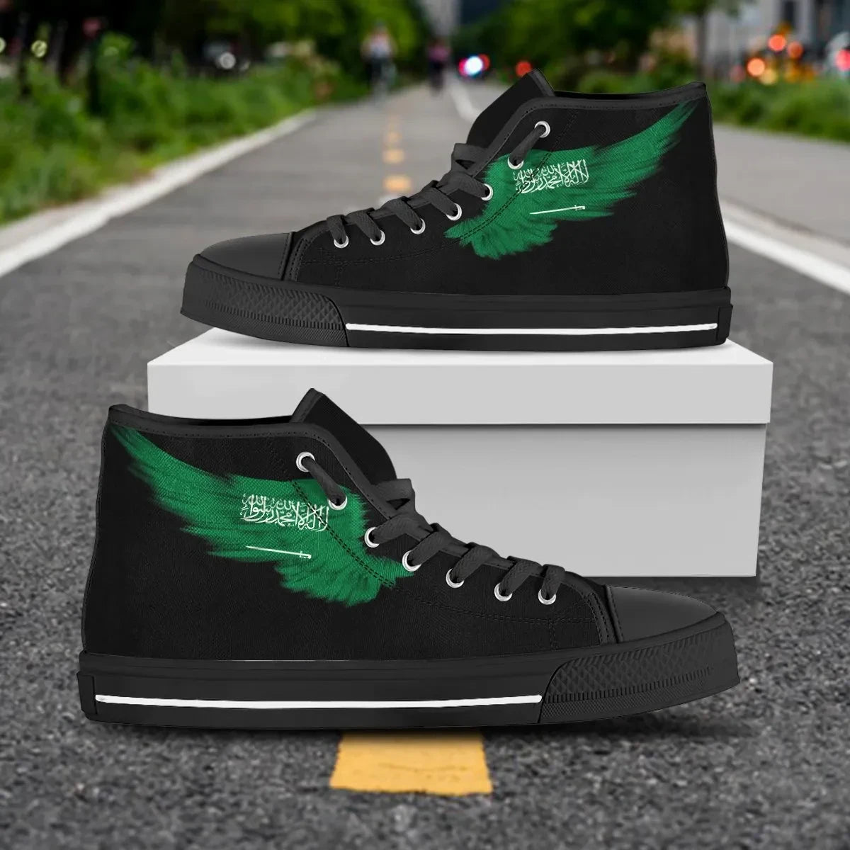 Saudi Arabia High Top Shoe Wing Flag