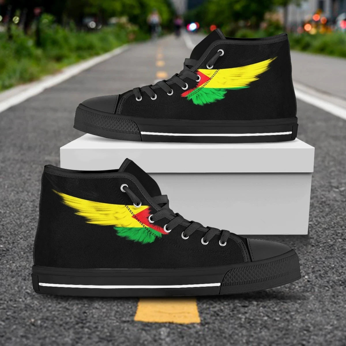 Benishangul Gumuz High Top Shoe Wing Flag Black