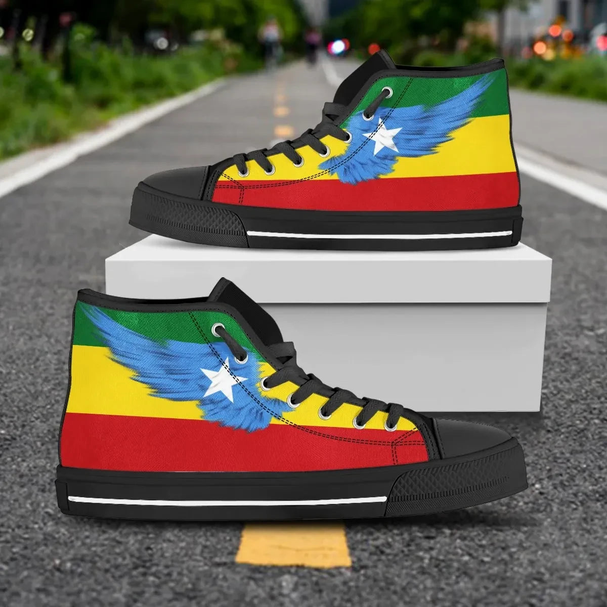 Somalia Rasta High Top Shoe Wing Flag