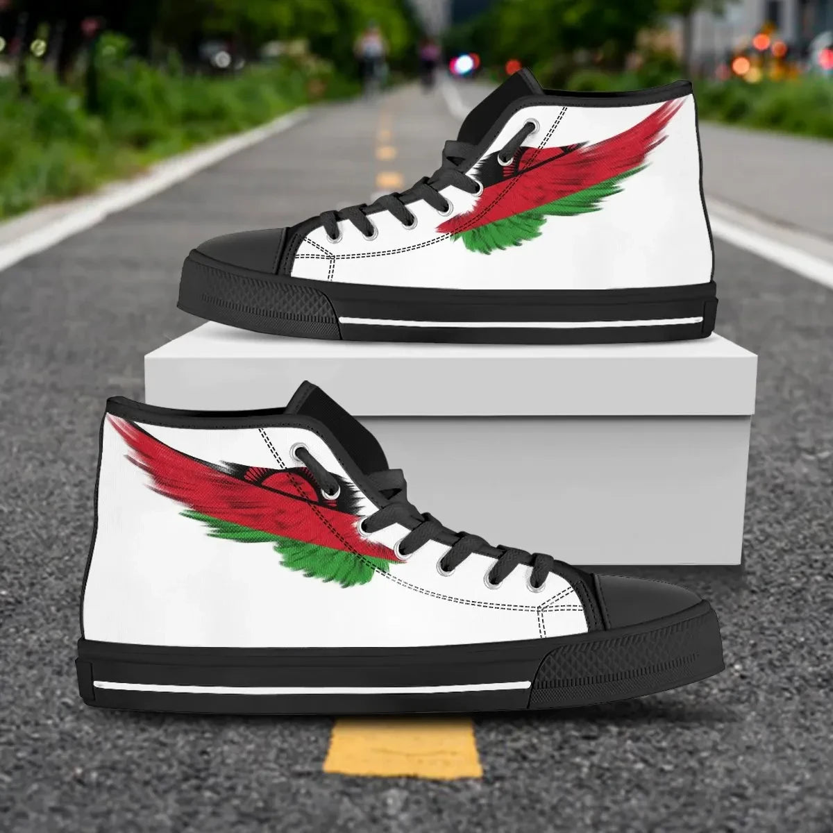 Malawi High Top Shoe Wing Flag