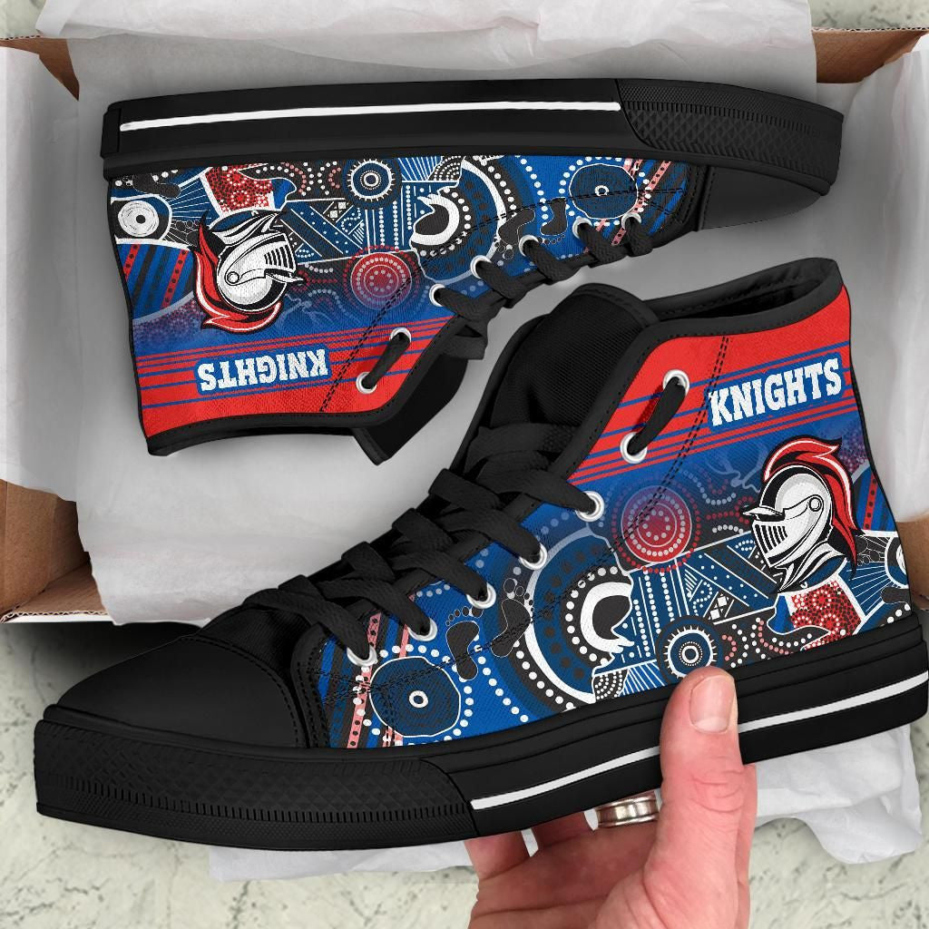 Knights High Top Shoe Newcastle Aboriginal Horizontal Style