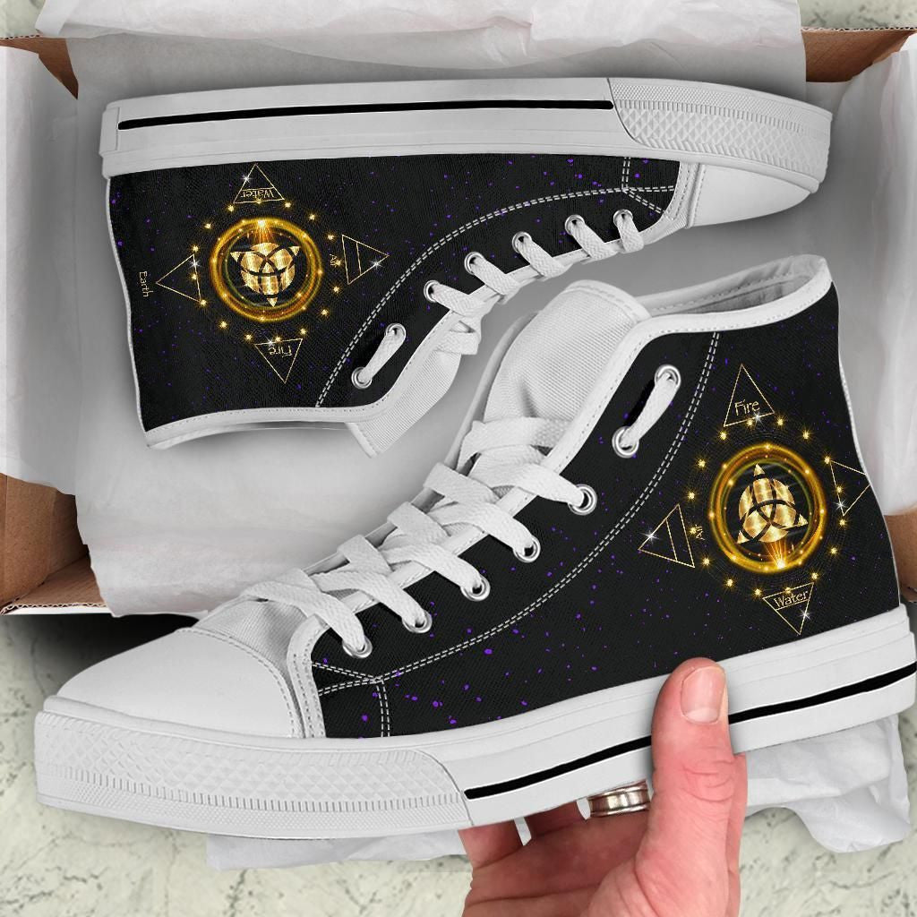 Celtic High Top Shoes Celtic Wiccan Fire Earth Water Air