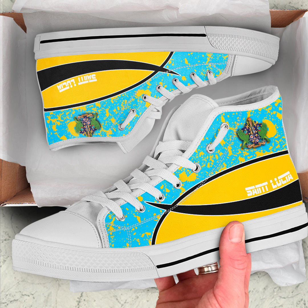 Clothing Saint Lucia Special Flag High Top Shoes