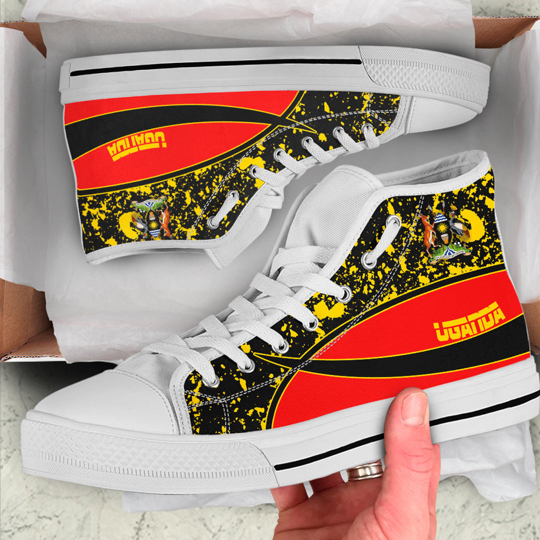 Clothing Uganda Special Flag High Top Shoes