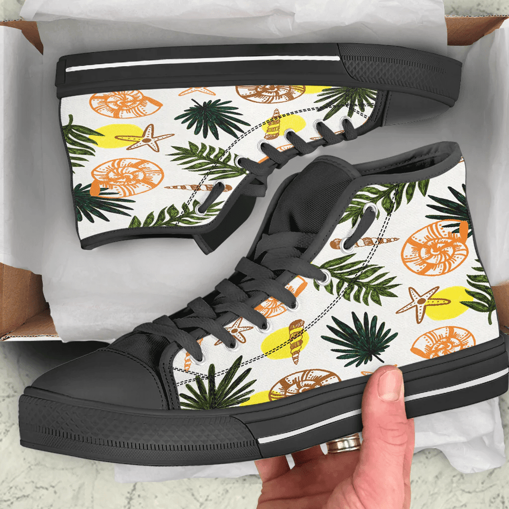 Shoes Summer Pattern Sea Snail High Top Shoes