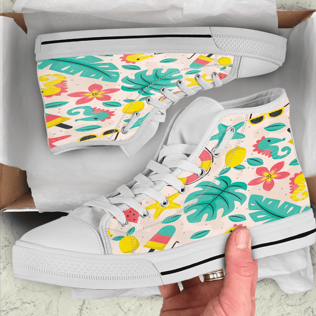 Shoes Summer Pattern Comic Style And Fresh Cool High Top Shoes