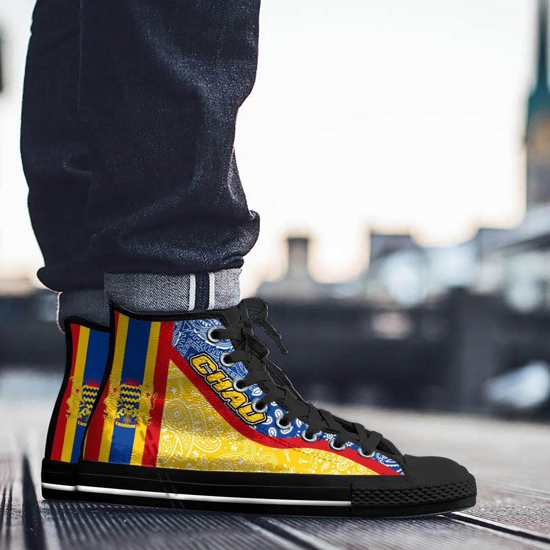 Shoes Chad High Top Shoes Paisley Bandana Special Style
