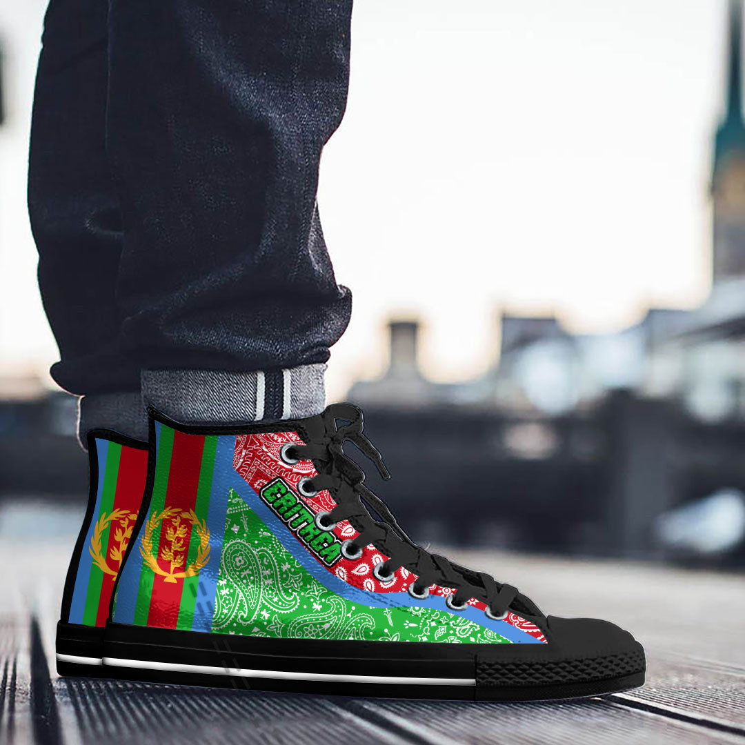 Shoes Eritrea Green Version High Top Shoes Paisley Bandana Special Style