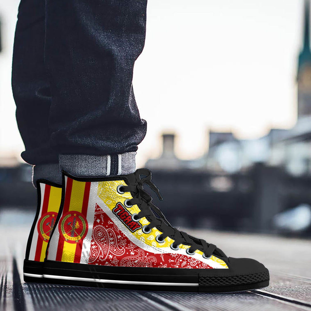 Shoes Tigray Red Version Ethiopia National Regional States High Top Shoes Paisley Bandana Special Style