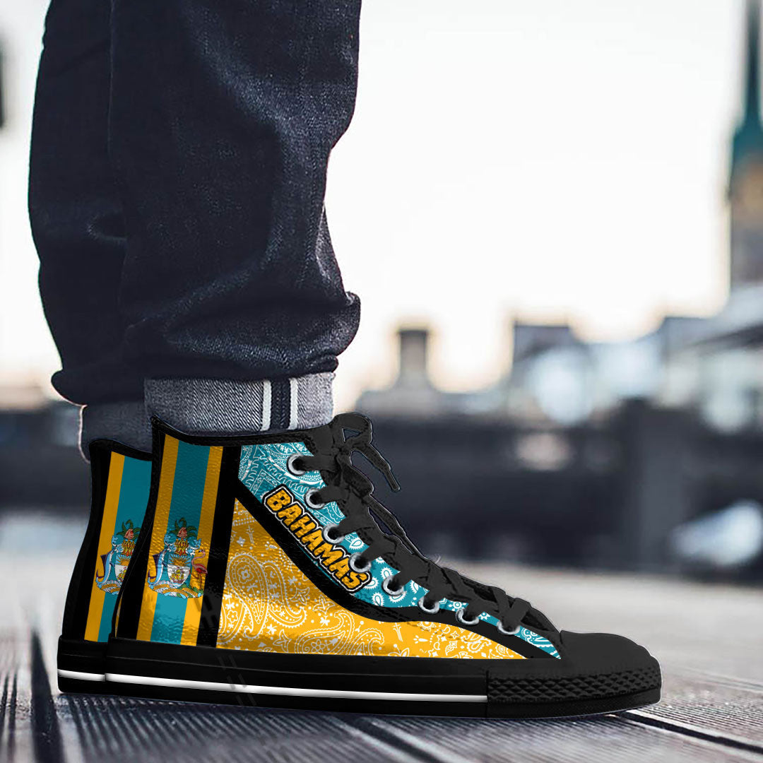 Shoes The Bahamas High Top Shoes Paisley Bandana Special Style
