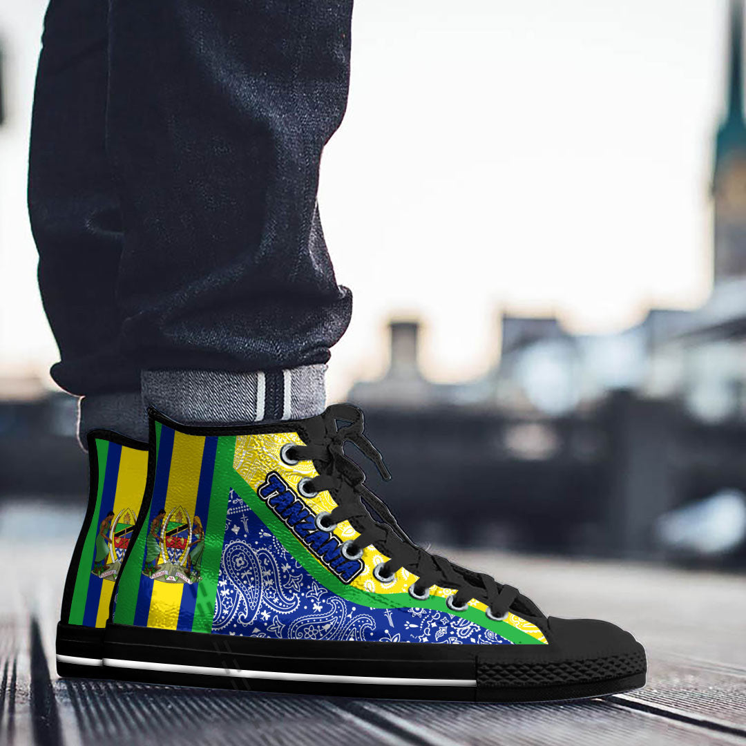 Shoes Tanzania High Top Shoes Paisley Bandana Special Style