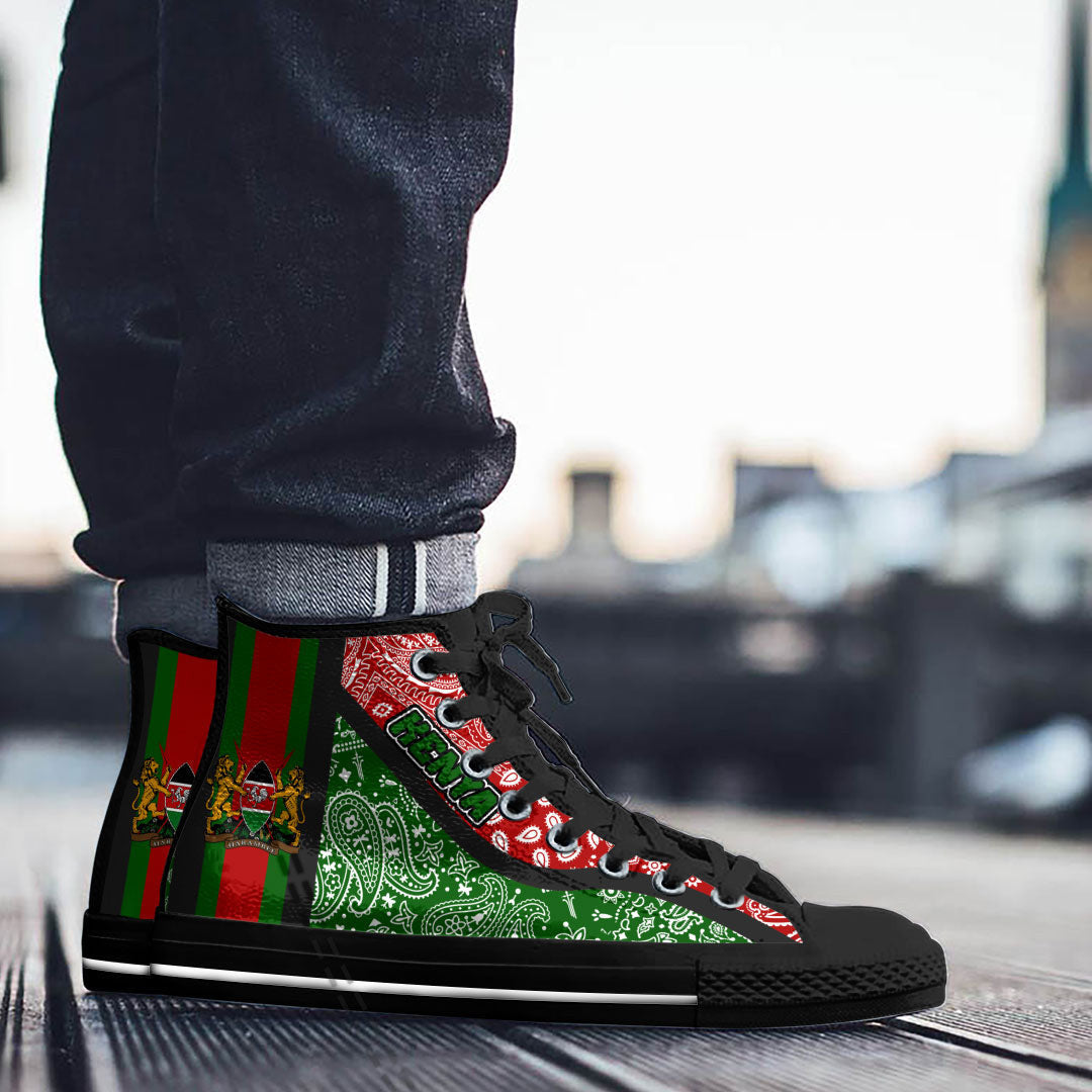 Shoes Kenya Green Version High Top Shoes Paisley Bandana Special Style