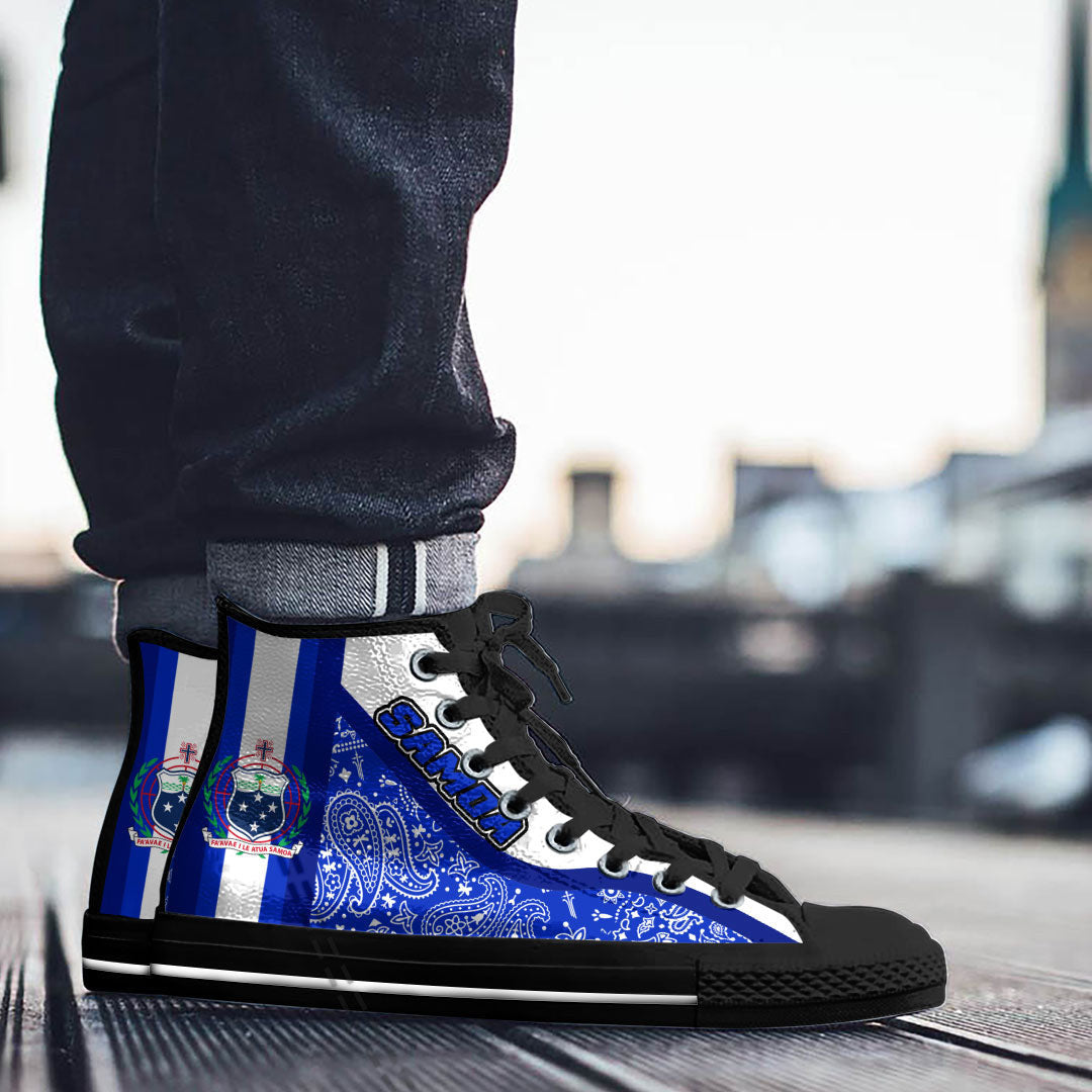 Shoes Samoa High Top Shoes Paisley Bandana Special Style