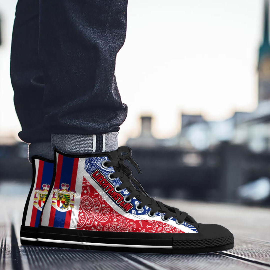 Shoes Liechtenstein Red Version High Top Shoes Paisley Bandana Special Style