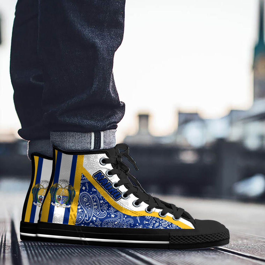 Shoes Nauru High Top Shoes Paisley Bandana Special Style