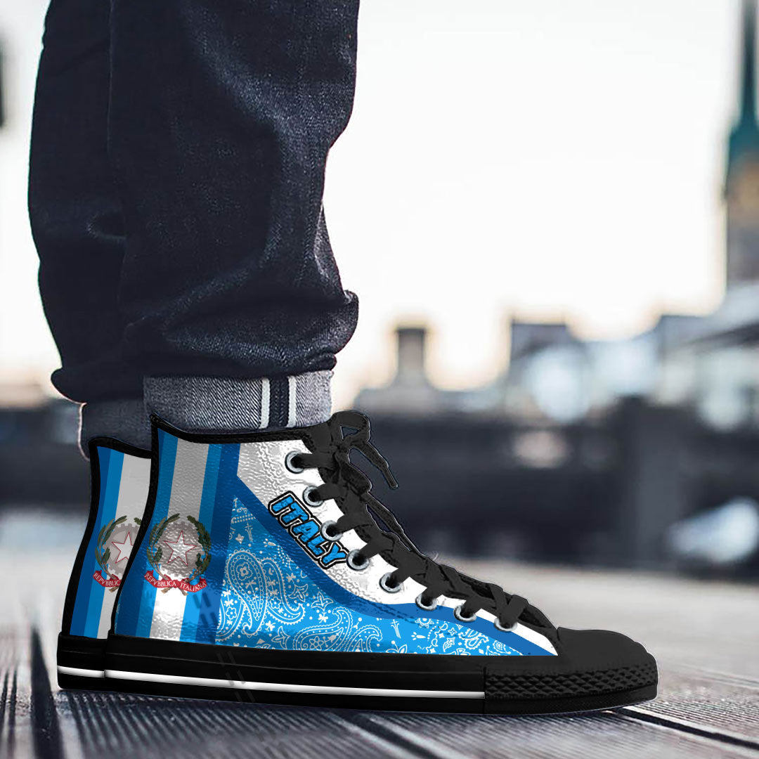 Shoes Italy High Top Shoes Paisley Bandana Special Style