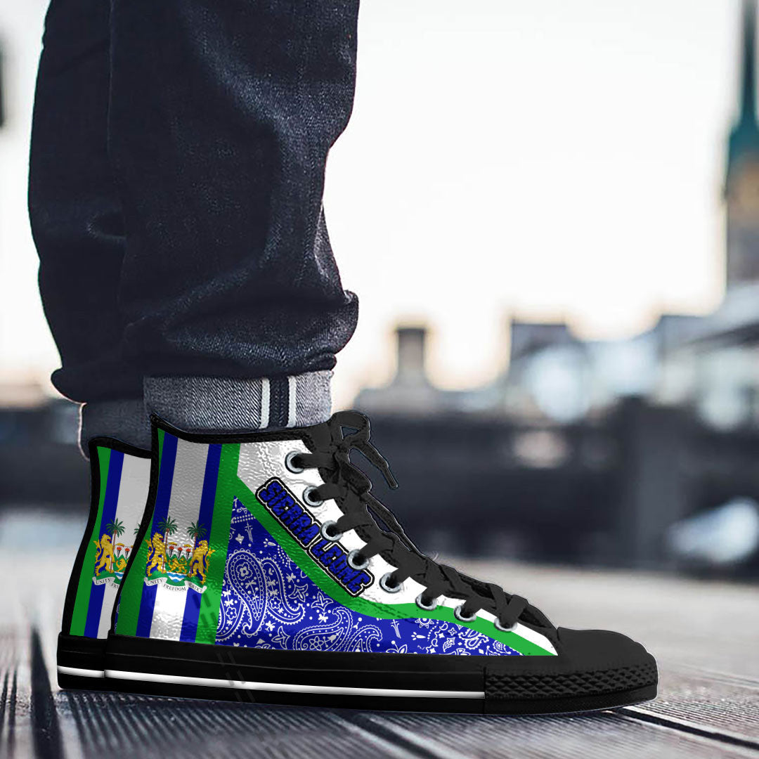 Shoes Sierra Leone High Top Shoes Paisley Bandana Special Style
