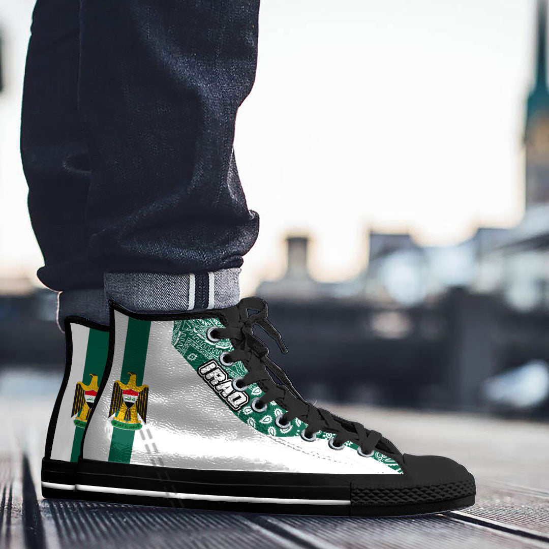 Shoes Iraq White Version High Top Shoes Paisley Bandana Special Style
