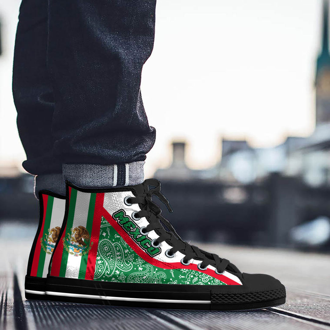 Shoes Mexico High Top Shoes Paisley Bandana Special Style