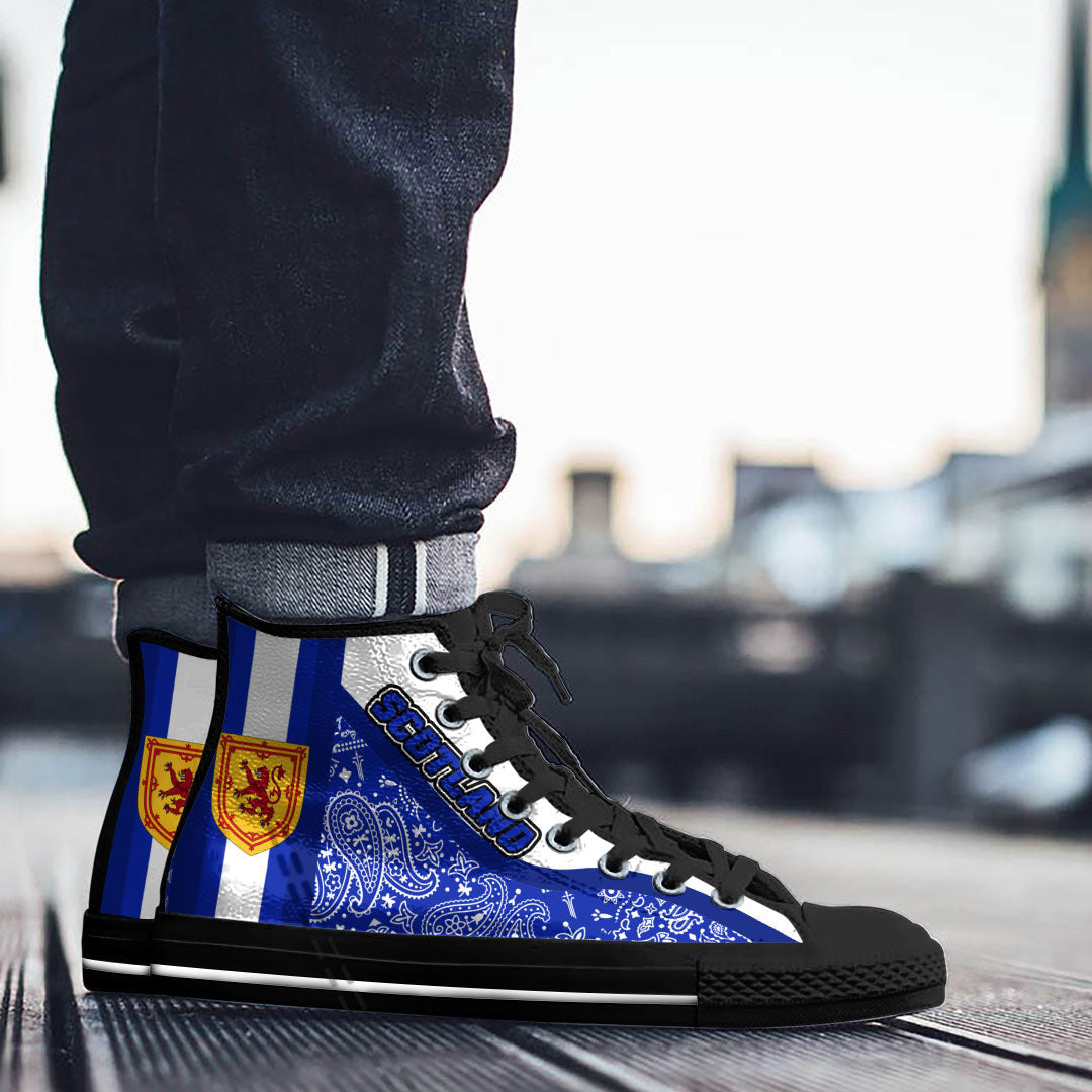 Shoes Scotland High Top Shoes Paisley Bandana Special Style