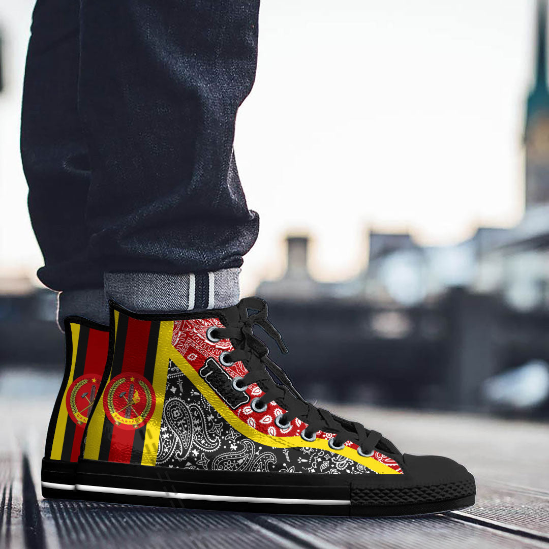 Shoes Tigray Black Version Ethiopia National Regional States High Top Shoes Paisley Bandana Special Style