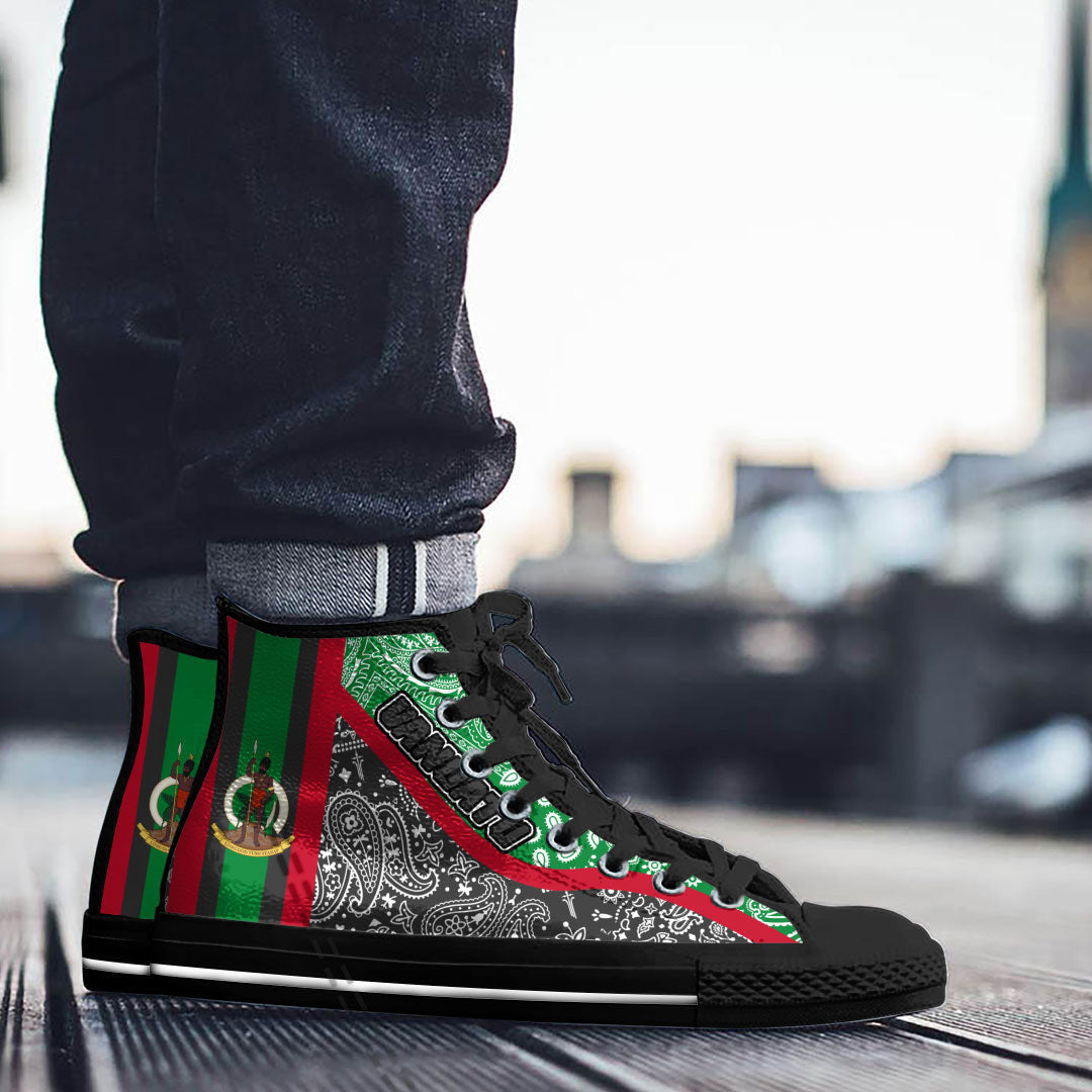 Shoes Vanuatu High Top Shoes Paisley Bandana Special Style