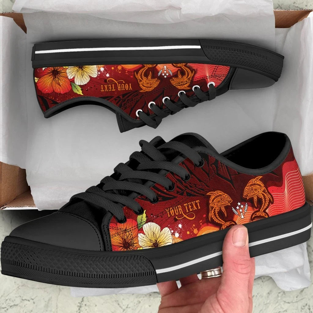 Kosrae Custom Personalised Low Top Shoes Tribal Tuna Fish