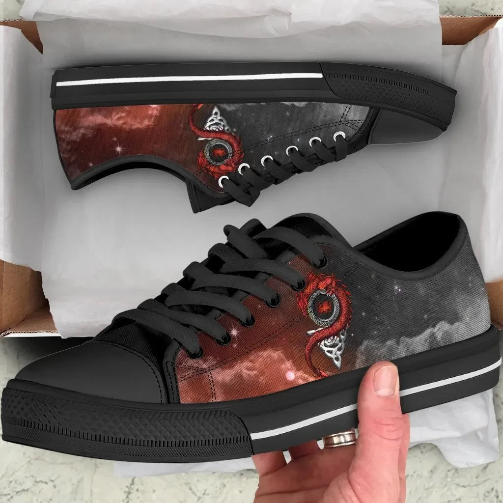 Wales Celtic Low Top Shoes Dragon With Celtic