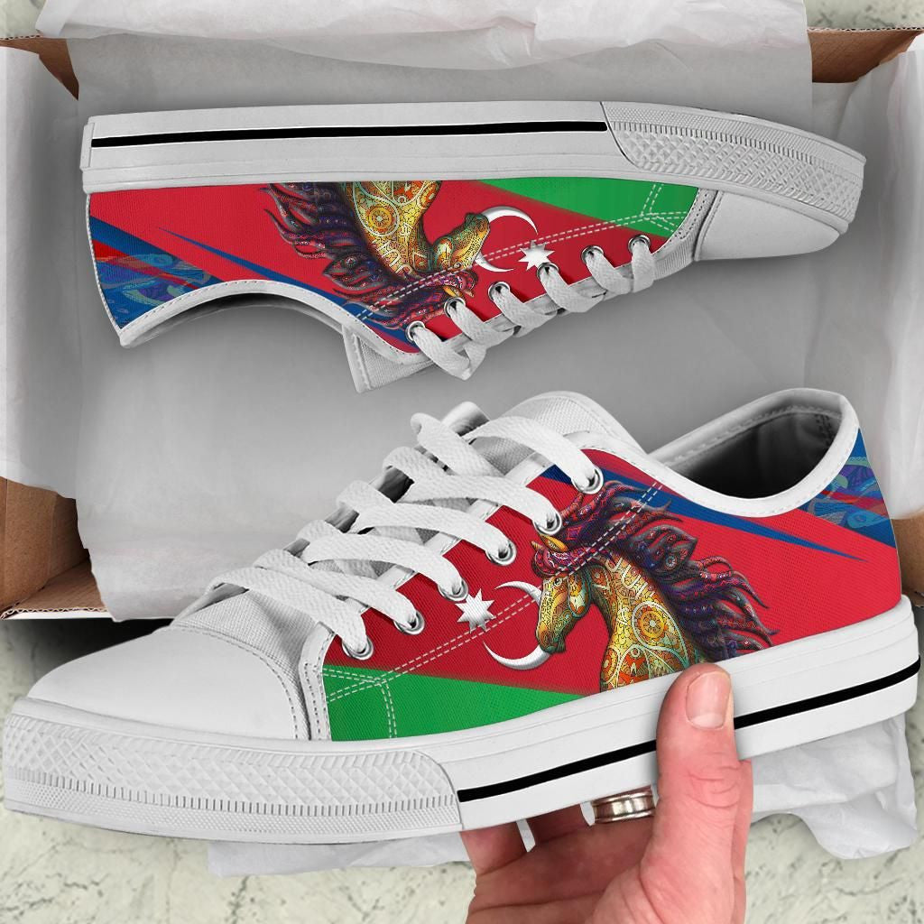Azerbaijan Pride And Heritage Low Top Shoe Happy Independence Day
