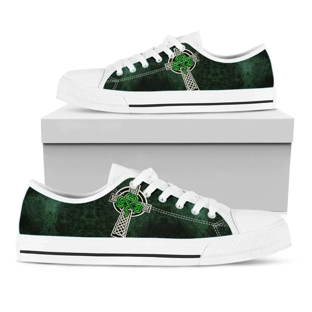 Ireland Celtic Low Top Shoes Celtic Cross & Shamrock Skew Style